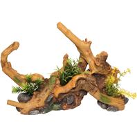 Blue Ribbon Pet Products - Driftwood Centerpiece With Plants - Natural - Large