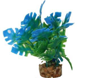 Blue Ribbon Pet Products - Color Burst Florals Philo Leaf - Blue - 1.25X1.25X3.25 Inch