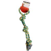 Mammoth Pet Products - Flossy Chews Twin Tug With Rubber Handle Dog Toy - Multicolored - 20 Inch / Medium