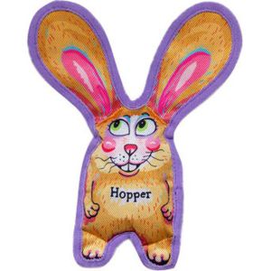Fuzzu - Hopper All Ears Tough & Crackly Dog Toy - Yellow - Medium