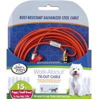 Four Paws - Container - Four Paws Tie Out Cable- Puppy - Orange - 15 Ft