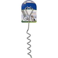 Four Paws - Container - Four Paws Walk-About Spiral Tie-Out Stake - Silver - 19 In