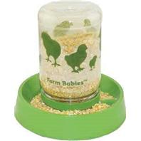 Lixit Corporation - Farm Babies Baby Chick Feeder-Fount - Clear / Green - 32 Ounce