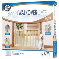 Four Paws - Walk-Over Wood Gate with Door - 18 Inch
