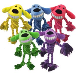 Multipet International - Loofa Dog With Rope Body - Assorted - 11 Inch