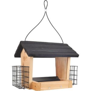 Natures Way Bird Products - Hopper Feeder With Suet Cages - Cedar - 3 Quart Capacity