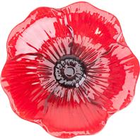 Panacea Products - Red Poppy Glass Bird Bath With Stand - Red Poppy  - 16 Inch