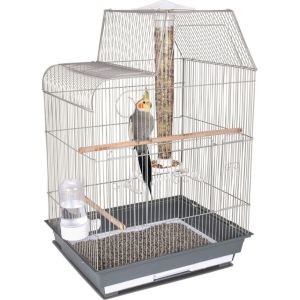 Ware - Bird/Sm An -Bird Central Cockatiel/Conure Cage -Gray/White