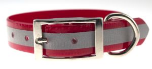 Leather Brothers - 1" Regular SunGlo Reflective Collar - Red - 27" Length