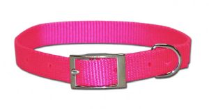 Leather Brothers - 5/8" Regular 1-Ply Nylon Collar - Neon Pink - 16" Length