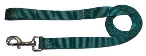 Leather Brothers - 1" X 4' One-Ply Nylon Lead - Nickle Bolt - Green