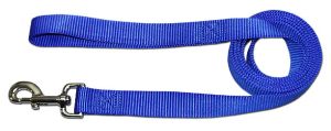 Leather Brothers - 1" X 6' One-Ply Nylon Lead - Nickle Bolt - Blue