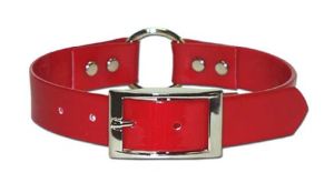 Leather Brothers - 1" SunGlo Ring-in-Center Collar - Red - 19" Length