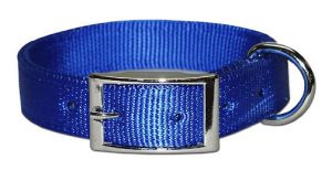 Leather Brothers - 1" Regular Bravo Nylon Collar - Blue - 30" Length