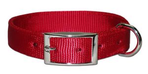 Leather Brothers - 1" Regular Bravo Nylon Collar - Red - 23" Length