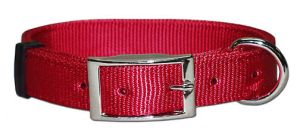 Leather Brothers - 1" Dee-In-Front Bravo Nylon Collar - Red - 19"Length