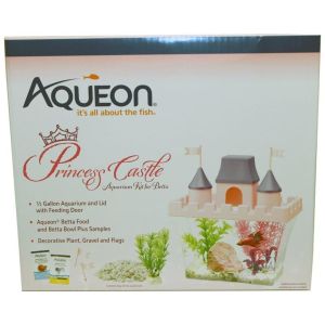 Aqueon Products - Glass -Princess Castle Betta Aquarium Kit - Pink / Purple - 0.5 Gallon