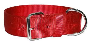 Leather Brothers - 2" Regular Bravo Nylon Collar - Red - 21" Length