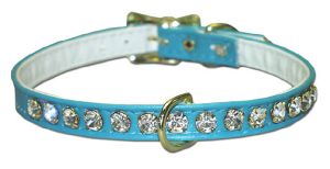 Leather Brothers - 3/8" Majestic Jewel Center Dee Collar - Turquoise - 10" Length