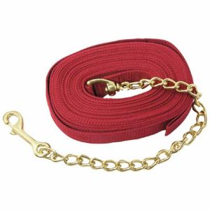 Imported Horse Supply - Lunge Line With Chain - Red - 20 Feet
