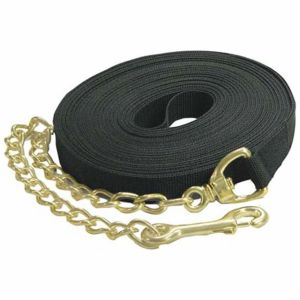Imported Horse Supply - Lunge Line With Chain - Black - 20 Feet
