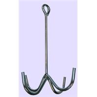 Partrade - 4 Prong Cleaning Hook - Silver - 12 Inch