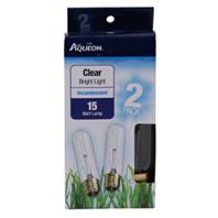 Aqueon Products-Supplies - Clear Bright Light Incandescent Lamp - Clear - T10 / 15 Watt / 2Pk