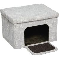 Midwest Homes For Pets -Curious Cat Cube Cottage - Silver - 17In X 13In X 1
