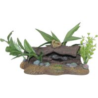 Blue Ribbon Pet Products -Exotic Environments Log Cavern with Plants - Small