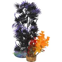 Blue Ribbon Pet Products -Color Burst Florals Large Brush Plants - Black/Purple - Large