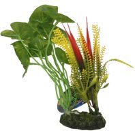 Blue Ribbon Pet Products -Tropical Gardens Alocasia Variegated Cluster - Green - Small