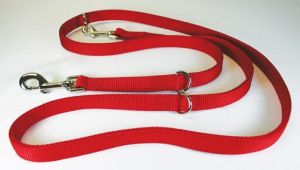 Leather Brothers - 3/4" X 6' 2-Ply European Nylon Lead - Red