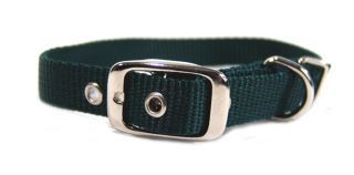 Hamilton Pet - Single Thick Nylon Deluxe Dog Collar - Hunter Green - 0.63 Inch x 18 Inch
