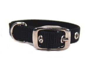 Hamilton Pet - Deluxe Single Thick Nylon Deluxe Dog Collar - Black - 0.63 Inch x 12 Inch