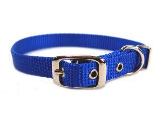 Hamilton Pet - Deluxe Single Thick Nylon Dog Collar - Blue - 0.63 Inch x 18 Inch