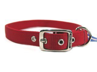 Hamilton Pet - Double Thick Nylon Deluxe Dog Collar - Red - 1 Inch x 28 Inch