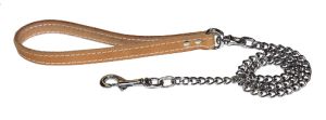 Leather Brothers - 3/4" X 40" Leather Chain Lead - Nickel Bolt - Assorted