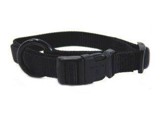 Hamilton Pet - Adjustable Dog Collar - Black - 0.63 Inch x 12-18 Inch