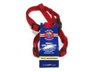 Hamilton Pet - Adjustable Comfort Nylon Dog Harness - Red - 5/8 x 12-20 Inch
