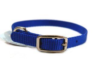 Hamilton Pet - Deluxe Single Thick Nylon Deluxe Dog Collar - Blue - 0.38 Inch x 12 Inch