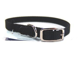 Hamilton Pet - Deluxe Single Thick Nylon Dog Collar - Black - 0.38 Inch x 12 Inch