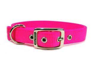 Hamilton Pet - Double Thick Nylon Deluxe Dog Collar - Hot Pink - 1 Inch x 20 Inch