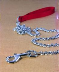 Hamilton Pet - Steel Chain Lead with Nylon Handle - Extraheavy - 4 Feet