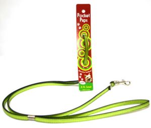 Leather Brothers - 4 Ft Pocket Pup Lead - Metallic Lime Green