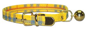 Leather Brothers - 3/8" Majestic Cat Collar - Yellow - 13" Length