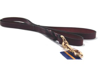 Hamilton Leather - Leather Twisted Lead with Snap - Burgundy - 3/4 Inch x 6 Feet