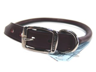 Hamilton Leather - Rolled Leather Collar - Burgundy - 1 Inch x 26 Inch