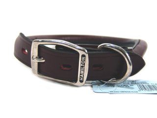 Hamilton Leather - Rolled Leather Collar - Burgundy - 1 x 22 Inch