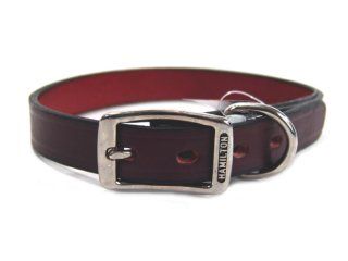 Hamilton Leather - Creased Leather Collar - Burgundy - 3/4 x 20 Inch