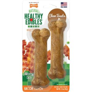 Nylabone  - Healthy Edibles Bone - Bacon - Petite/2 Pack